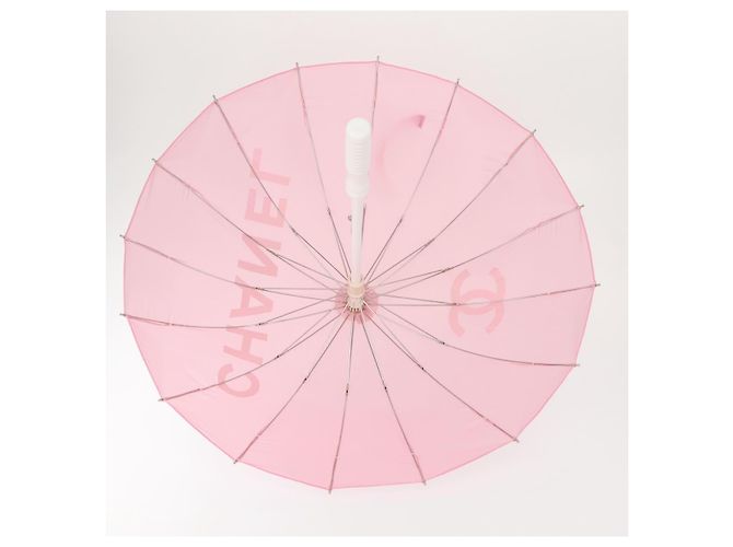 CHANEL L'Année 2000 Parapluie Nylon Rose CC Auth 143176V - vue 9