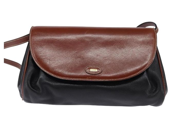 BALLY Borsa a Spalla in Pelle Nera e Oro Auth BA5594 Nero D'oro - vista 13
