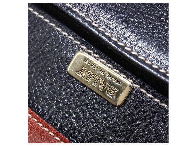 BALLY Borsa a Spalla in Pelle Nera e Oro Auth BA5594 Nero D'oro - vista 18