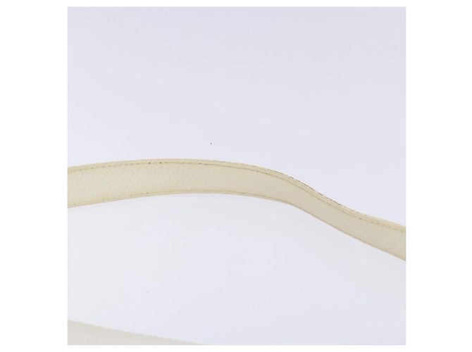 Borsa a Spalla Gancini in Pelle Bianca Argento Salvatore Ferragamo Auth 141105 Bianco - vista 14