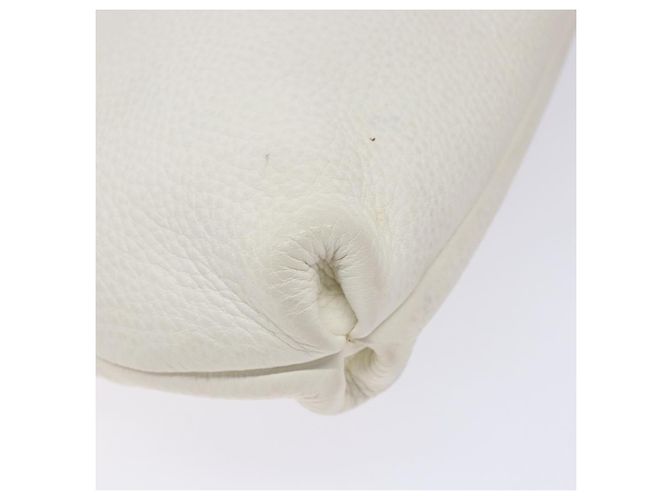 Borsa a Spalla Gancini in Pelle Bianca Argento Salvatore Ferragamo Auth 141105 Bianco - vista 15