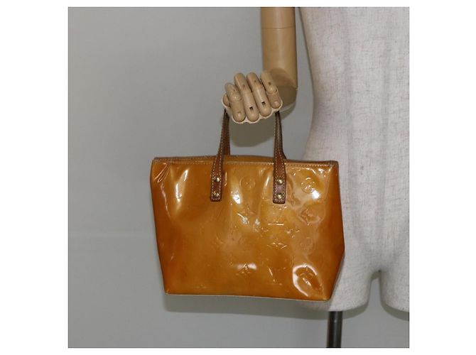 LOUIS VUITTON Borsa a Mano Monogram Vernis Reade PM Beige M91334 LV Auth SW1514 - vista 22