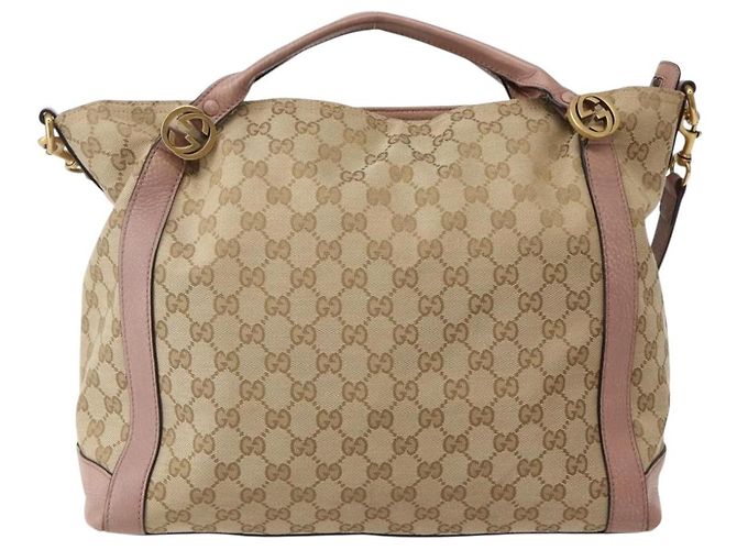 Gucci Borsa a mano GG Canvas 2way Beige Oro 323675 Auth BA5865 D'oro - vista 13