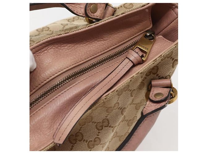 Gucci Borsa a mano GG Canvas 2way Beige Oro 323675 Auth BA5865 D'oro - vista 18