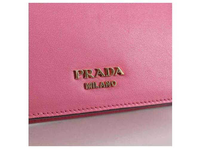 PRADA Borsa a mano Bell in pelle 2 in 1 Rosa Oro Auth 141818M D'oro - vista 18