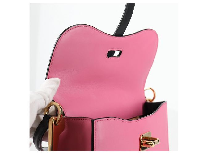 PRADA Borsa a mano Bell in pelle 2 in 1 Rosa Oro Auth 141818M D'oro - vista 19