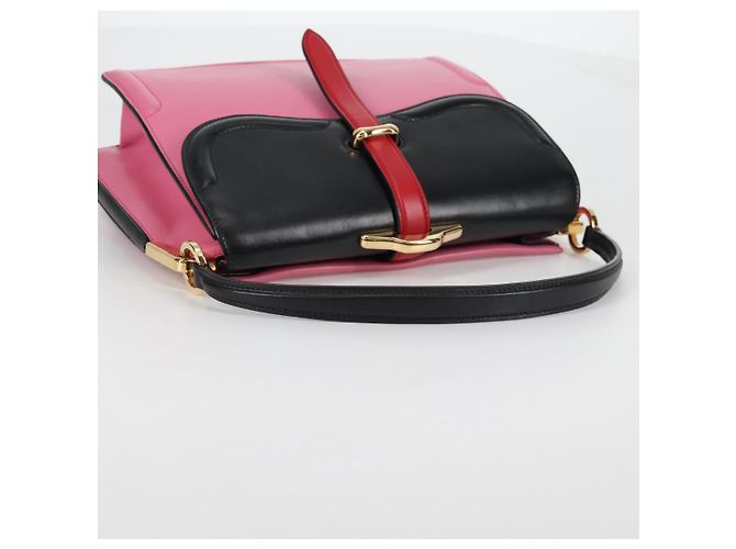 PRADA Borsa a mano Bell in pelle 2 in 1 Rosa Oro Auth 141818M D'oro - vista 7