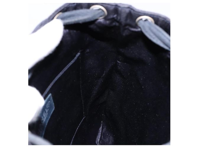 CHANEL Pouch Matelassé Satin Nero CC Auth 141547 - vista 19