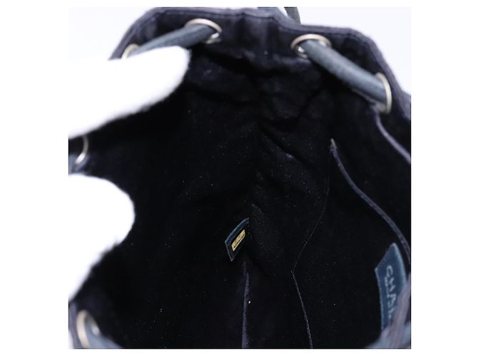CHANEL Pouch Matelassé Satin Nero CC Auth 141547 - vista 20