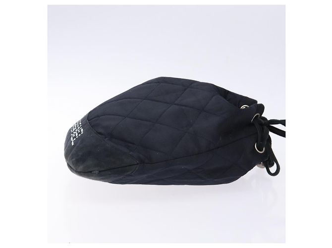 CHANEL Pouch Matelassé Satin Nero CC Auth 141547 - vista 3