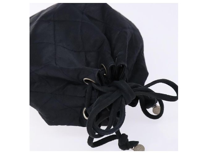 CHANEL Pouch Matelassé Satin Nero CC Auth 141547 - vista 5
