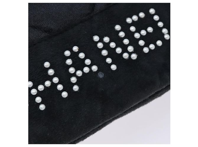 CHANEL Pouch Matelassé Satin Nero CC Auth 141547 - vista 8