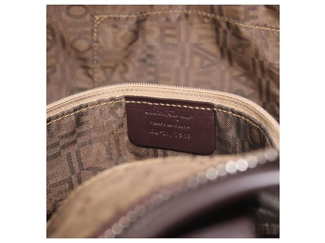 Borsa a Spalla Salvatore Ferragamo in Pelle PVC Marrone Scuro Argento Auth BA4805 - vista 12