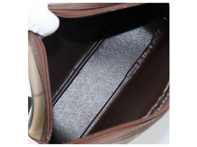 Autre Marque Bolsa de Ombro Burberrys Nova Check em Lona Bege Dourada Auth bs29445 Dourado - vista 11