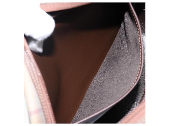Autre Marque Bolsa de Ombro Burberrys Nova Check em Lona Bege Dourada Auth bs29445 Dourado - vista 12