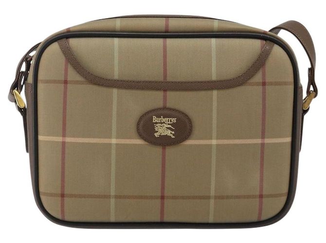 Autre Marque Bolsa de Ombro Burberrys Nova Check em Lona Bege Dourada Auth bs29445 Dourado - vista 13