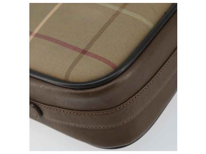 Autre Marque Bolsa de Ombro Burberrys Nova Check em Lona Bege Dourada Auth bs29445 Dourado - vista 14