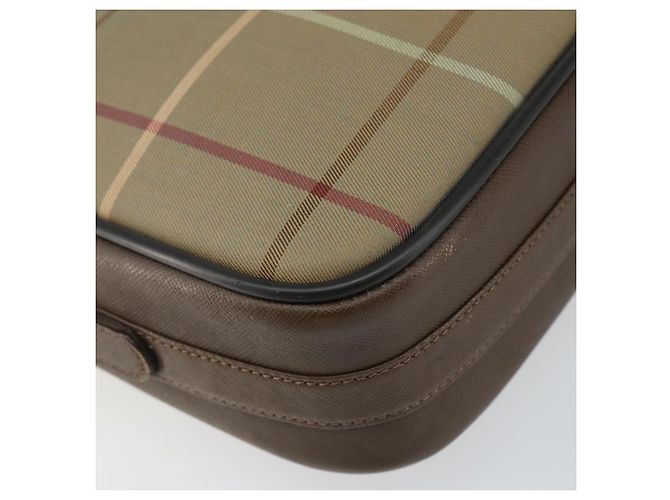Autre Marque Bolsa de Ombro Burberrys Nova Check em Lona Bege Dourada Auth bs29445 Dourado - vista 16