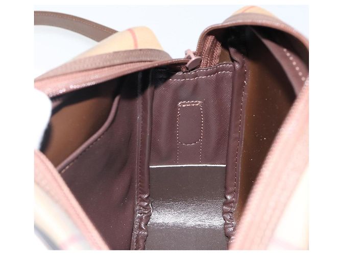 Autre Marque Bolsa de Ombro Burberrys Nova Check em Lona Bege Dourada Auth bs29445 Dourado - vista 18