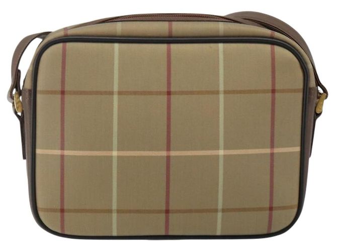Autre Marque Bolsa de Ombro Burberrys Nova Check em Lona Bege Dourada Auth bs29445 Dourado - vista 2