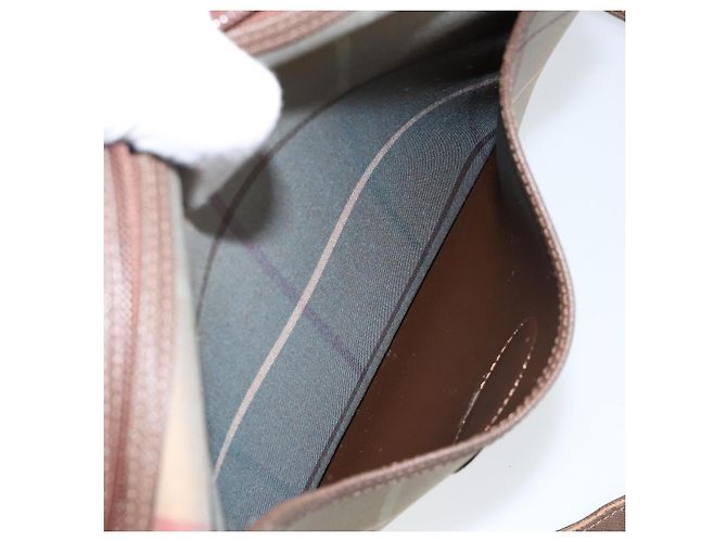 Autre Marque Bolsa de Ombro Burberrys Nova Check em Lona Bege Dourada Auth bs29445 Dourado - vista 20