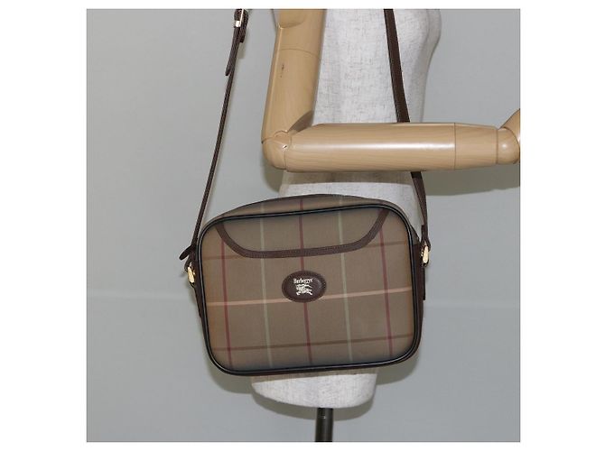 Autre Marque Bolsa de Ombro Burberrys Nova Check em Lona Bege Dourada Auth bs29445 Dourado - vista 21
