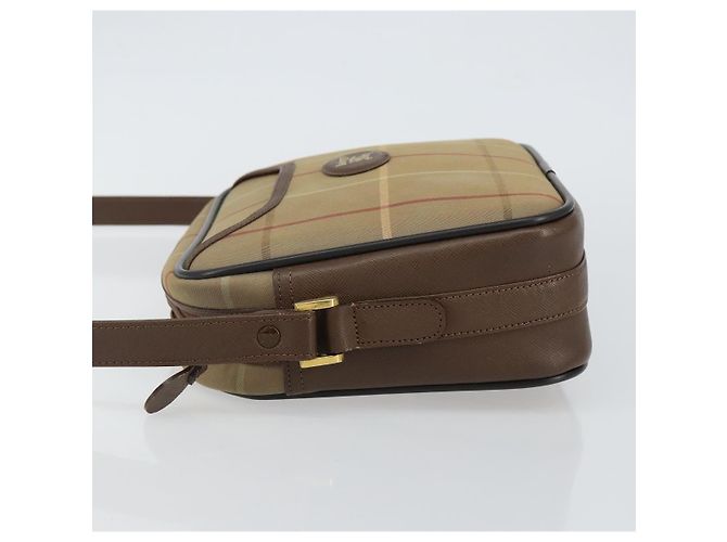Autre Marque Bolsa de Ombro Burberrys Nova Check em Lona Bege Dourada Auth bs29445 Dourado - vista 4