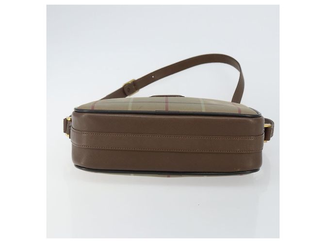 Autre Marque Bolsa de Ombro Burberrys Nova Check em Lona Bege Dourada Auth bs29445 Dourado - vista 5