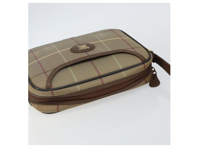 Autre Marque Bolsa de Ombro Burberrys Nova Check em Lona Bege Dourada Auth bs29445 Dourado - vista 6