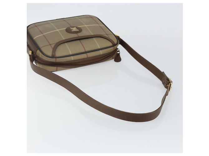Autre Marque Bolsa de Ombro Burberrys Nova Check em Lona Bege Dourada Auth bs29445 Dourado - vista 7