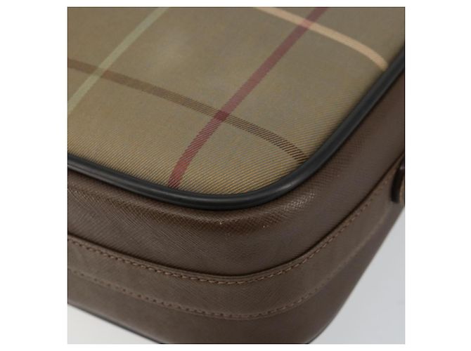 Autre Marque Bolsa de Ombro Burberrys Nova Check em Lona Bege Dourada Auth bs29445 Dourado - vista 9