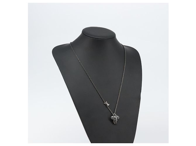 Louis Vuitton Pendente Vivienne S00 Collana metallo Nero M00831 LV Auth 140421 - vista 16