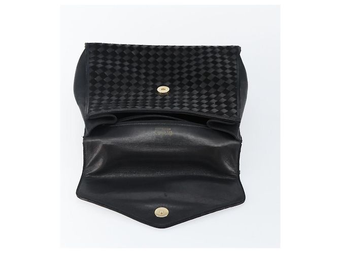 BALLY Bolsa de mão em couro preto e dourado Auth BA5593 - vista 10