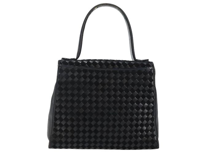 BALLY Bolsa de mão em couro preto e dourado Auth BA5593 - vista 2