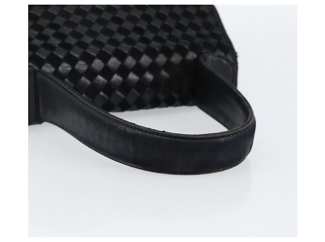 BALLY Bolsa de mão em couro preto e dourado Auth BA5593 - vista 7