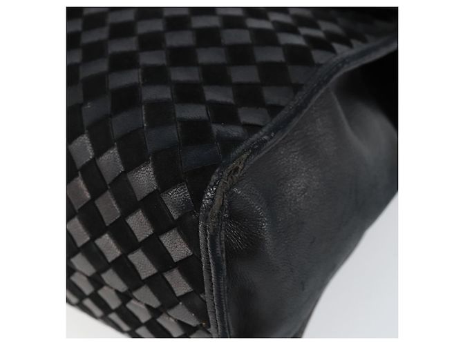 BALLY Bolsa de mão em couro preto e dourado Auth BA5593 - vista 9