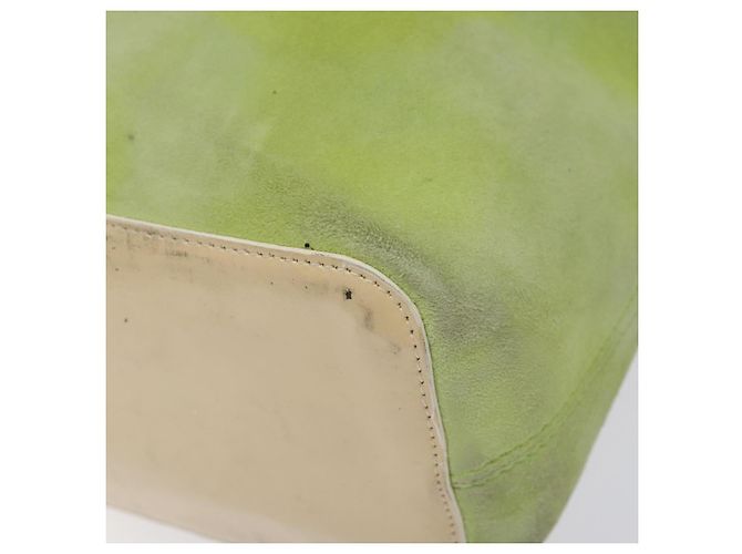 Céline Borsa a mano CELINE in suede argento verde chiaro Auth 141764 - vista 14