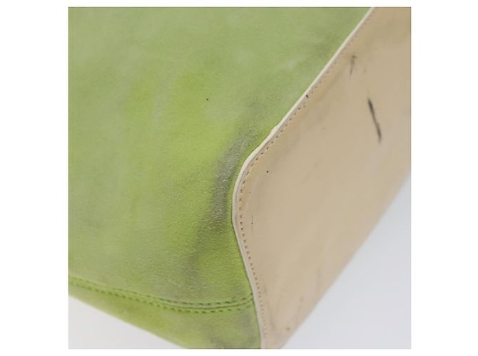 Céline Borsa a mano CELINE in suede argento verde chiaro Auth 141764 - vista 15