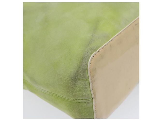 Céline Borsa a mano CELINE in suede argento verde chiaro Auth 141764 - vista 16