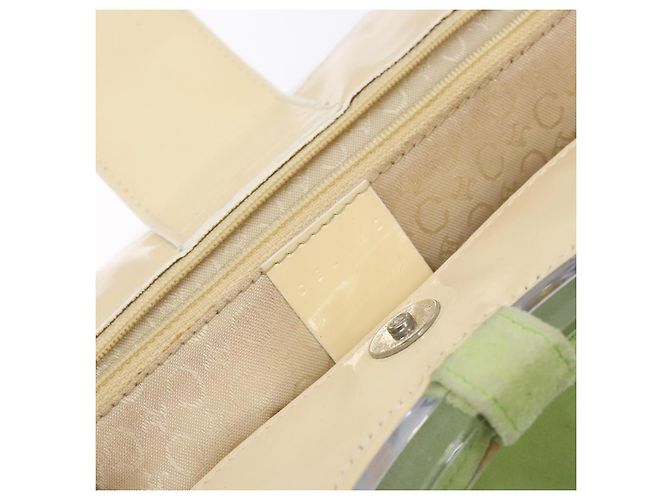 Céline Borsa a mano CELINE in suede argento verde chiaro Auth 141764 - vista 17
