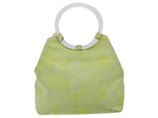 Céline Borsa a mano CELINE in suede argento verde chiaro Auth 141764 - vista 2