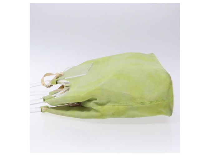 Céline Borsa a mano CELINE in suede argento verde chiaro Auth 141764 - vista 4