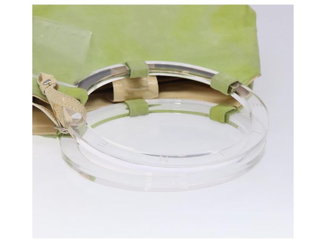 Céline Borsa a mano CELINE in suede argento verde chiaro Auth 141764 - vista 7