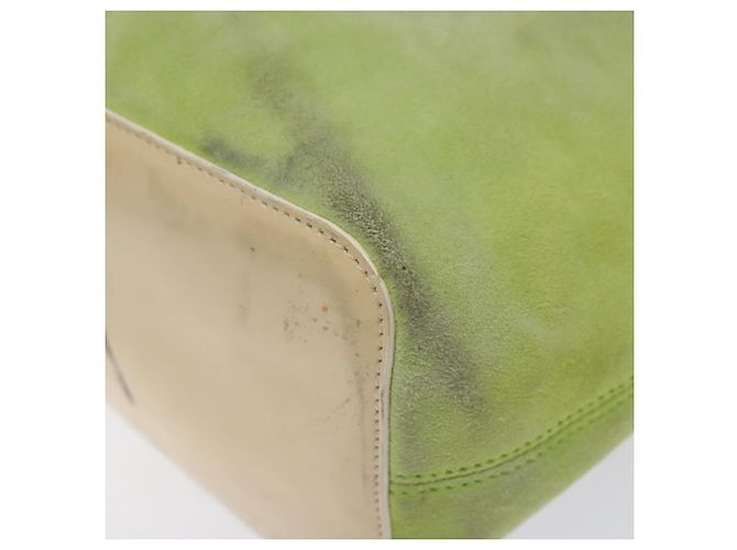 Céline Borsa a mano CELINE in suede argento verde chiaro Auth 141764 - vista 9