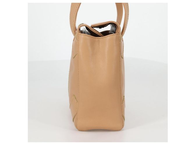 CHANEL Sac à main en agneau beige or CC Auth 135275V Doré - vue 3