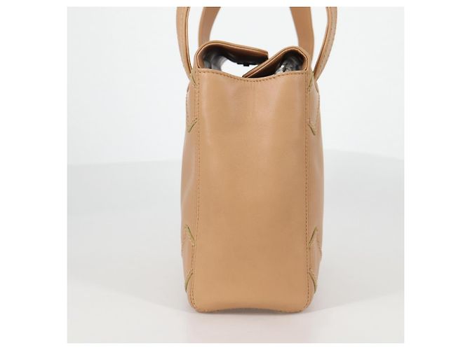 CHANEL Sac à main en agneau beige or CC Auth 135275V Doré - vue 4