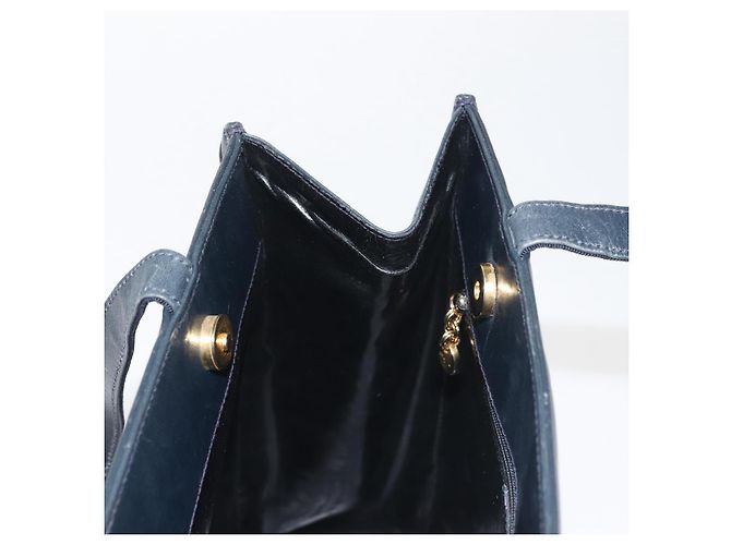 Borsa Tote Vala in pelle blu navy e oro Auth BA6019 di Salvatore Ferragamo D'oro - vista 18