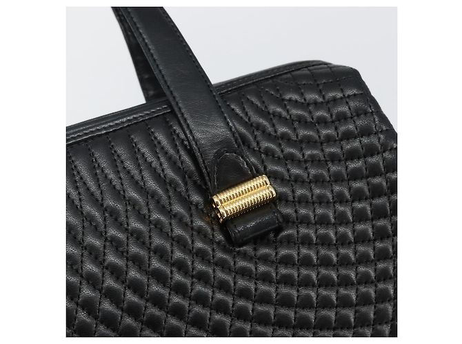 BALLY Bolsa de mão em couro preto e dourado Auth BA6078 - vista 10