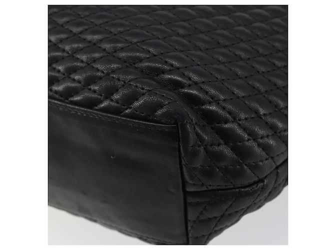 BALLY Bolsa de mão em couro preto e dourado Auth BA6078 - vista 15