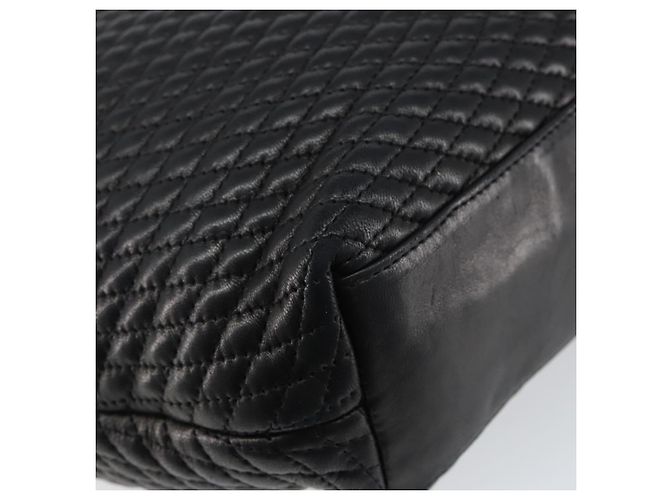 BALLY Bolsa de mão em couro preto e dourado Auth BA6078 - vista 16